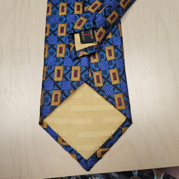 Vintage Robert Talbott Neck Tie Men Blue Silk Best of Class Hand Sewn USA - Picture 3 of 5